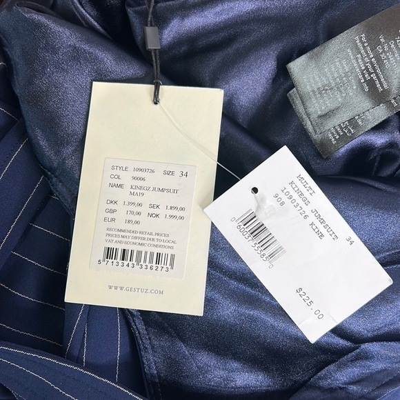 Gestuz Kine sleeveless pinstripe pocketed jumpsuit NWT Intermix - Picture 6 of 10